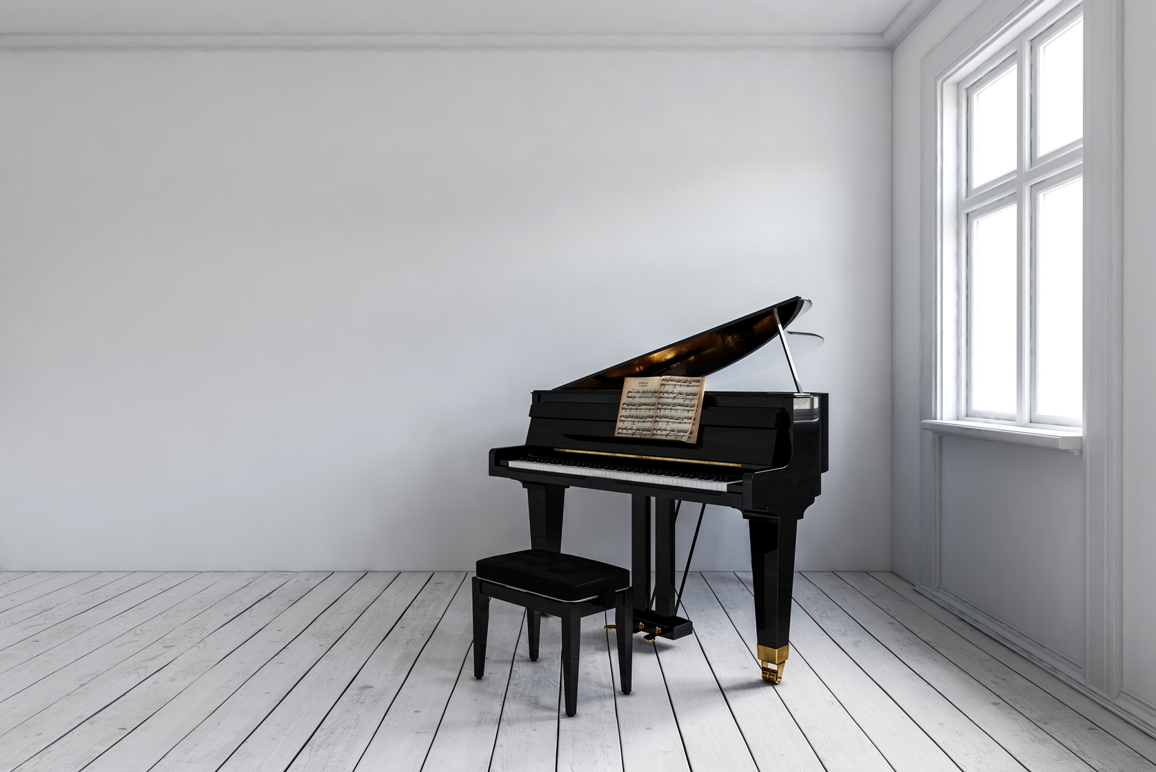 Empty Room with Piano